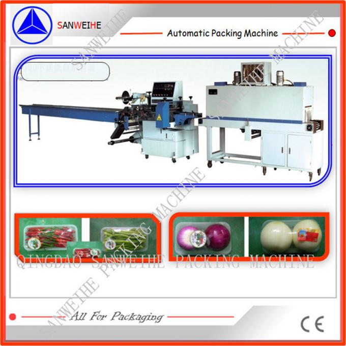 Blue Silver Automatic Shrink Wrapping Machine POF Full Sealing Food Packing 0