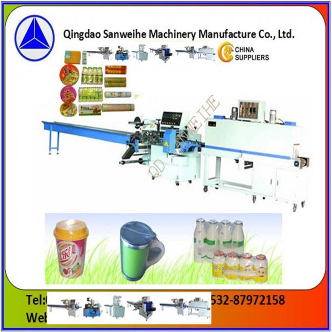 Blue Silver Automatic Shrink Wrapping Machine POF Full Sealing Food Packing 3