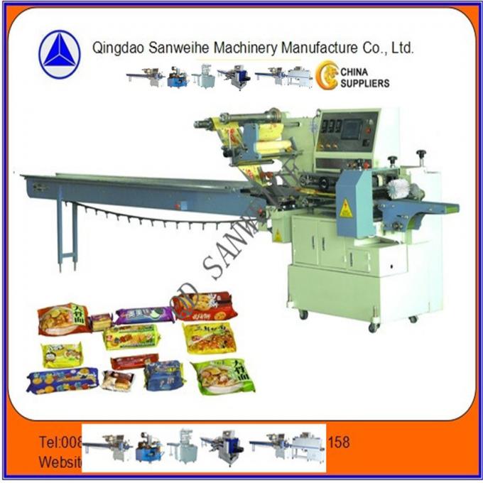 PLC Controlling Flow Wrap Packing Machine  Ice Lolly Moon Cakes 4.6KW 1