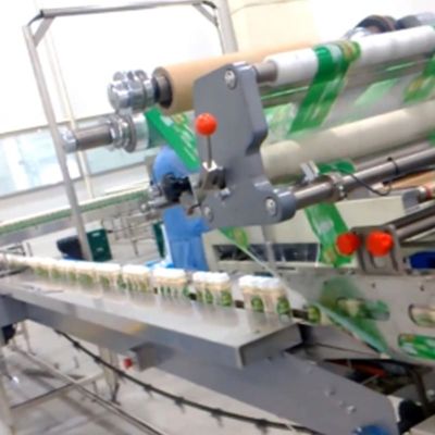 Double Screw Rod Automated Packaging Line Collective Bottles Cans Auto Feeder