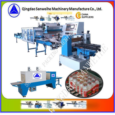 Anti Theft Shrink Wrap Packing Machine Multiple Rows Bottles Shrink Wrap Machine