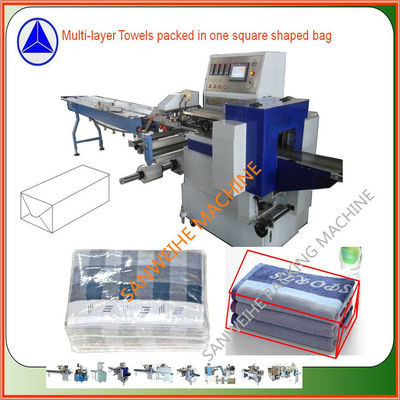 CPP Automatic Flow Wrap Packing Machine Stacked Towels Multi Layer Drink Packing