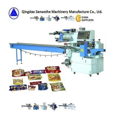 Electric Solid Film Feeding Flow Wrap Packing Machine PID Control