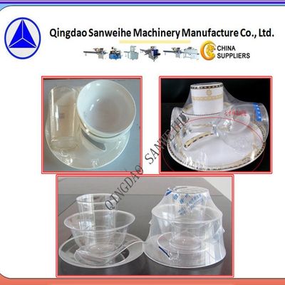 PLC Control Automatic Shrink Packaging Machine Swd 2000 Tableware Packaging Machine
